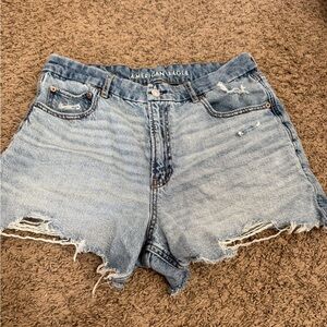 American Eagle Outfitters Distressed Light Blue Jean Shorts